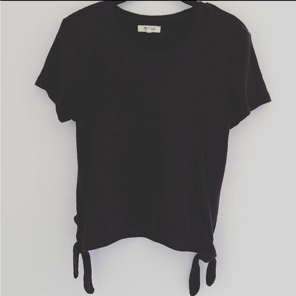 madewell | black blouse with ties